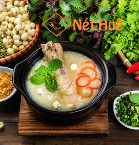 Congee with chicken and lotus seed